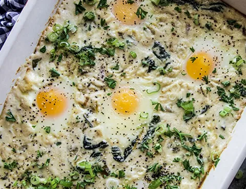 Chile Fondue Baked Eggs